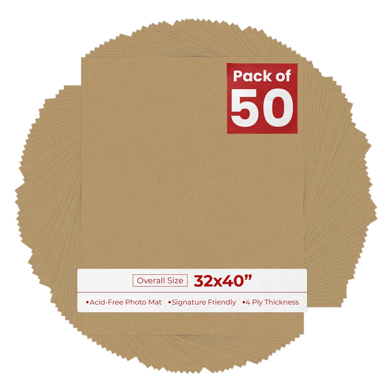 Rattan Beige 32x40 Uncut Mat Board - Blank Sheets, No Opening